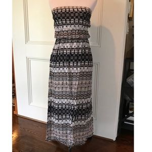 Patterned Strapless Sun Dress